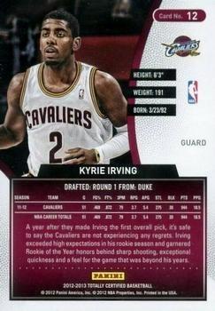 2012-13 Panini Totally Certified - Totally Gold #12 Kyrie Irving Back