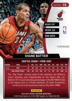 2012-13 Panini Totally Certified - Totally Gold #15 Shane Battier Back