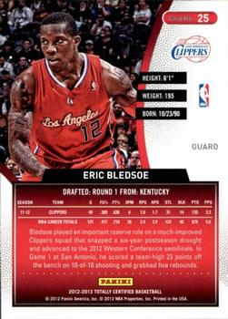2012-13 Panini Totally Certified - Totally Gold #25 Eric Bledsoe Back