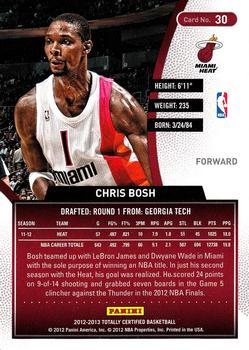 2012-13 Panini Totally Certified - Totally Gold #30 Chris Bosh Back