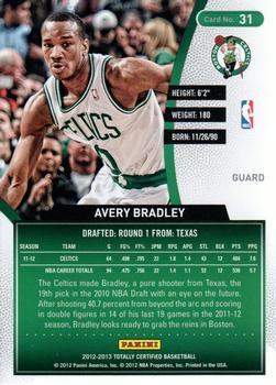 2012-13 Panini Totally Certified - Totally Gold #31 Avery Bradley Back