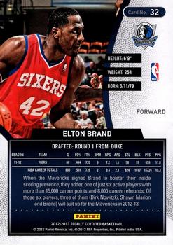 2012-13 Panini Totally Certified - Totally Gold #32 Elton Brand Back