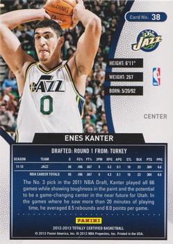 2012-13 Panini Totally Certified - Totally Gold #38 Enes Kanter Back
