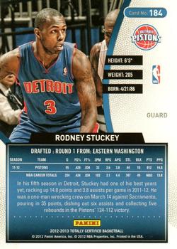 2012-13 Panini Totally Certified - Totally Gold #184 Rodney Stuckey Back