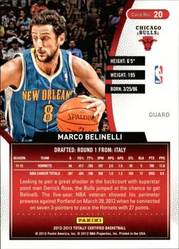2012-13 Panini Totally Certified - Totally Green #20 Marco Belinelli Back
