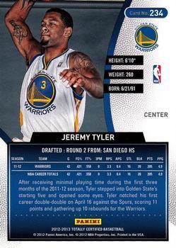 2012-13 Panini Totally Certified - Totally Green #234 Jeremy Tyler Back