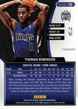 2012-13 Panini Totally Certified - Totally Red #10 Thomas Robinson Back