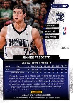 2012-13 Panini Totally Certified - Totally Red #102 Jimmer Fredette Back