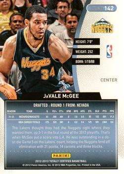 2012-13 Panini Totally Certified - Totally Red #142 JaVale McGee Back