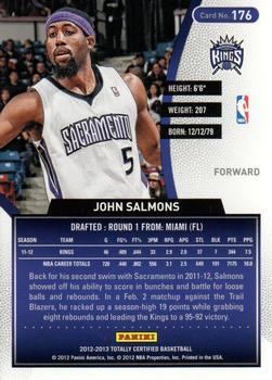 2012-13 Panini Totally Certified - Totally Red #176 John Salmons Back