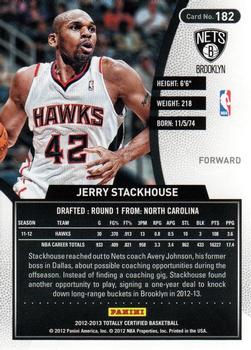 2012-13 Panini Totally Certified - Totally Red #182 Jerry Stackhouse Back