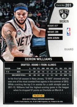 2012-13 Panini Totally Certified - Totally Red #201 Deron Williams Back