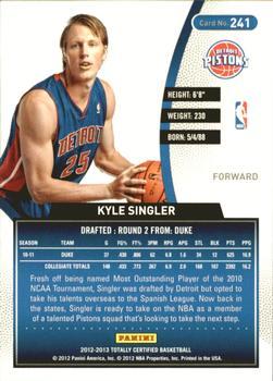 2012-13 Panini Totally Certified - Totally Red #241 Kyle Singler Back