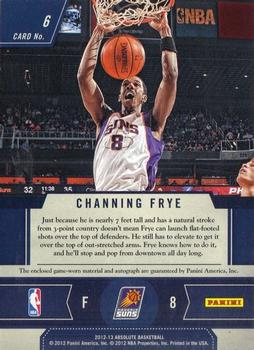 2012-13 Panini Absolute - Frequent Flyer Materials Autographs #6 Channing Frye Back