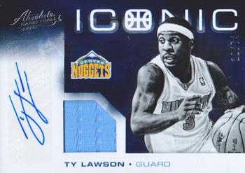 2012-13 Panini Absolute - Iconic Materials Autographs #18 Ty Lawson Front