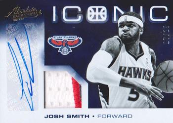 2012-13 Panini Absolute - Iconic Materials Autographs Prime #15 Josh Smith Front