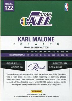 2012-13 Panini Absolute - Spectrum Platinum #122 Karl Malone Back