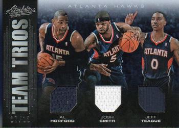2012-13 Panini Absolute - Team Trios Materials #5 Al Horford / Josh Smith / Jeff Teague Front