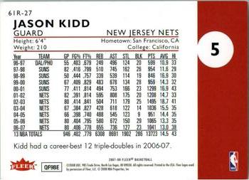 2007-08 Fleer - 61-62 Retro #61R-27 Jason Kidd Back