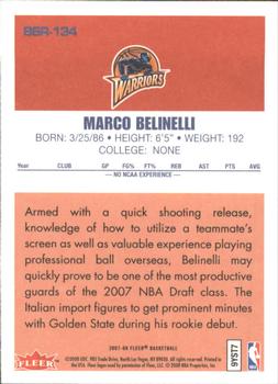 2007-08 Fleer - 86-87 Retro Rookies #86R-134 Marco Belinelli Back