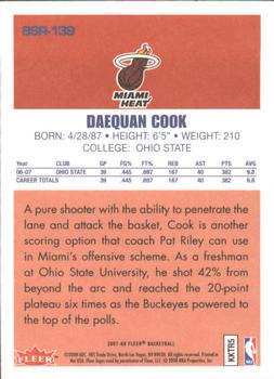 2007-08 Fleer - 86-87 Retro Rookies #86R-139 Daequan Cook Back