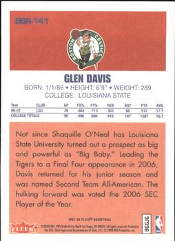 2007-08 Fleer - 86-87 Retro Rookies #86R-141 Glen Davis Back