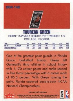 2007-08 Fleer - 86-87 Retro Rookies #86R-146 Taurean Green Back