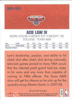 2007-08 Fleer - 86-87 Retro Rookies #86R-150 Acie Law IV Back