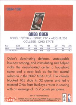 2007-08 Fleer - 86-87 Retro Rookies #86R-152 Greg Oden Back