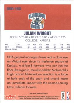 2007-08 Fleer - 86-87 Retro Rookies #86R-159 Julian Wright Back