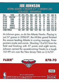 2007-08 Fleer - 87-88 Retro #87R-70 Joe Johnson Back