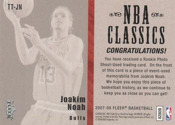 2007-08 Fleer - NBA Classics #TT-JN Joakim Noah Back