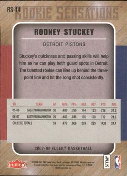 2007-08 Fleer - Rookie Sensations #RS-14 Rodney Stuckey Back