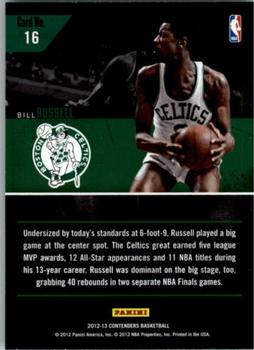 2012-13 Panini Contenders - Legendary Contenders #16 Bill Russell Back