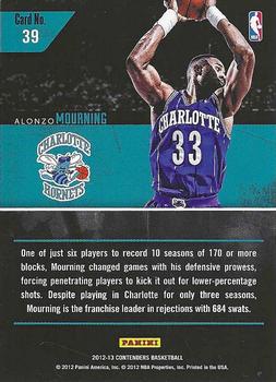 2012-13 Panini Contenders - Legendary Contenders #39 Alonzo Mourning Back