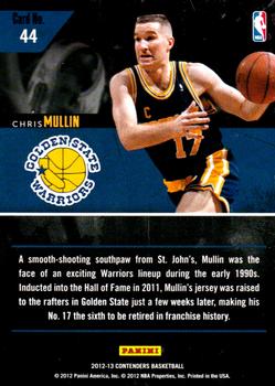 2012-13 Panini Contenders - Legendary Contenders #44 Chris Mullin Back