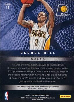 2012-13 Panini Contenders - Materials #14 George Hill Back
