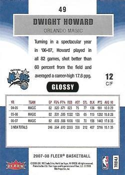 2007-08 Fleer - Glossy #49 Dwight Howard Back