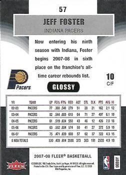 2007-08 Fleer - Glossy #57 Jeff Foster Back