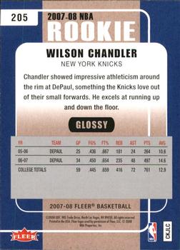 2007-08 Fleer - Glossy #205 Wilson Chandler Back