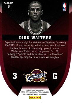 2012-13 Panini Contenders - Rookie Of The Year Contenders #6 Dion Waiters Back