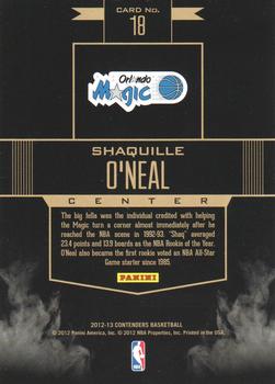 2012-13 Panini Contenders - Rookie Remembrance #18 Shaquille O'Neal Back