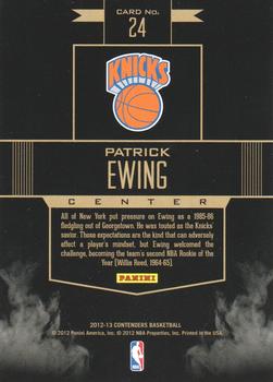 2012-13 Panini Contenders - Rookie Remembrance #24 Patrick Ewing Back