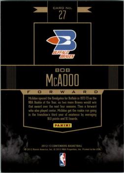 2012-13 Panini Contenders - Rookie Remembrance #27 Bob McAdoo Back
