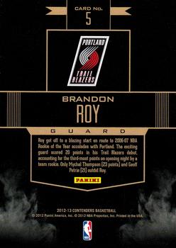 2012-13 Panini Contenders - Rookie Remembrance #5 Brandon Roy Back