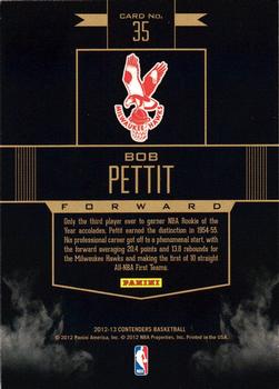2012-13 Panini Contenders - Rookie Remembrance #35 Bob Pettit Back