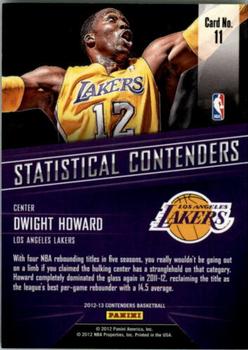 2012-13 Panini Contenders - Statistical Contenders #11 Dwight Howard Back