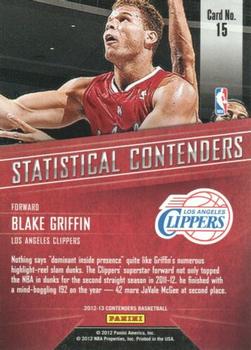 2012-13 Panini Contenders - Statistical Contenders #15 Blake Griffin Back