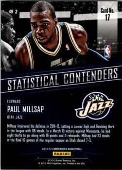 2012-13 Panini Contenders - Statistical Contenders #17 Paul Millsap Back