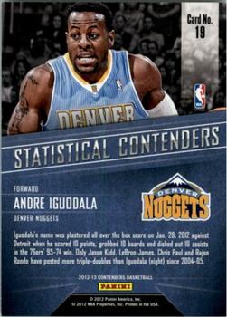 2012-13 Panini Contenders - Statistical Contenders #19 Andre Iguodala Back